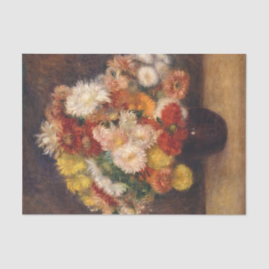 Boeket van Chrysanten Renoir Tissuepapier (Voorkant)