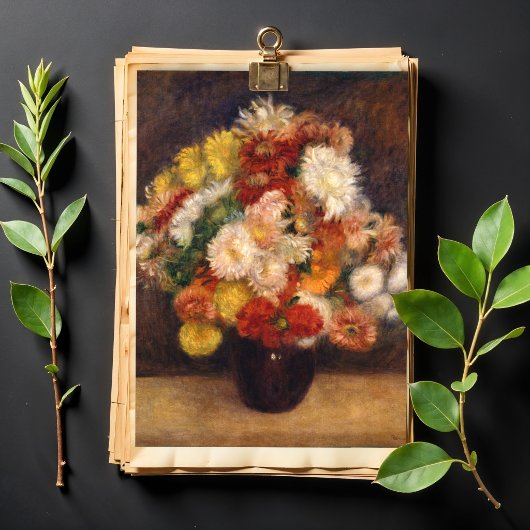 Boeket van Chrysanten Renoir Tissuepapier