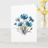 Boeket van Cornflowers Buds and Blooms Groet Kaart (Gele Bloem)