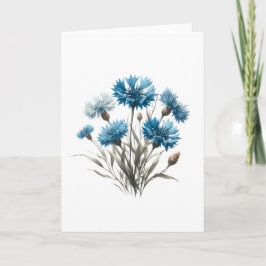 Boeket van Cornflowers Buds and Blooms Groet Kaart