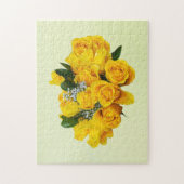 Boeket van gele rozen en baby's adem legpuzzel (Verticaal)