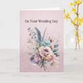 Boeket van gemengde bloemen bruiloft gefeliciteerd kaart (Gele Bloem)