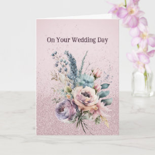 Boeket van gemengde bloemen Huwelijksgelukwensen Kaart