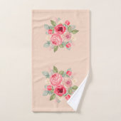 Boeket van geschilderde roze rozen bad handdoek (Handdoek)