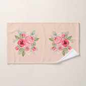 Boeket van geschilderde roze rozen bad handdoek (Handdoek)