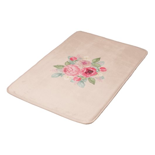 Boeket van geschilderde roze rozen badmat (Gekanteld)