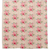 Boeket van geschilderde roze rozen douchegordijn (Voorkant)