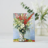 Boeket van Gladiolus Lelies Daisies Claude Monet Briefkaart (Staand voorkant)