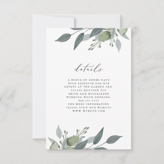 Boeket van Greenery Details Kaart (Voorkant)