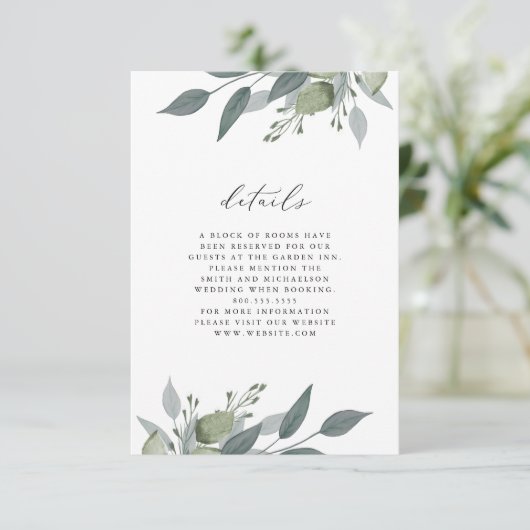 Boeket van Greenery Details Kaart (Staand voorkant)