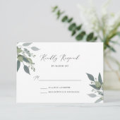 Boeket van Greenery RSVP Kaartje (Staand voorkant)