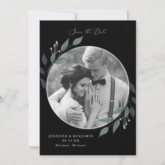 Boeket van Greenery Save The Date (Voorkant)