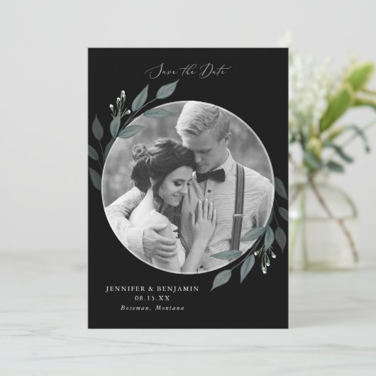 Boeket van Greenery Save The Date (Staand voorkant)