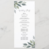 Boeket van Greenery Wedding Programma Programmakaart (Achterkant)