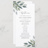 Boeket van Greenery Wedding Programma Programmakaart (Voorkant / Achterkant)
