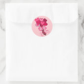 Boeket van hartbloemen ronde sticker (Tas)