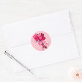 Boeket van hartbloemen ronde sticker (Envelop)
