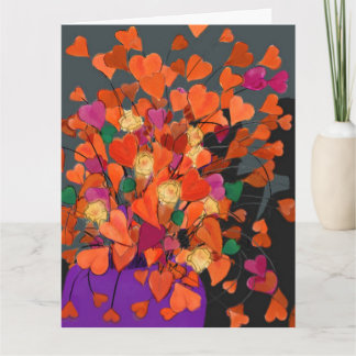 Boeket van Hearts Verjaardag Kaart