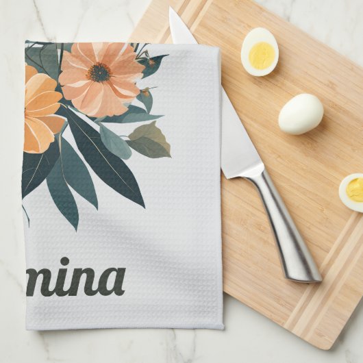 Boeket van Herfstbloemen Theedoek (Quarter Fold)