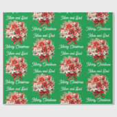 Boeket van Kerstlelies Aangepaste naam Cadeaupapier (Vlak)