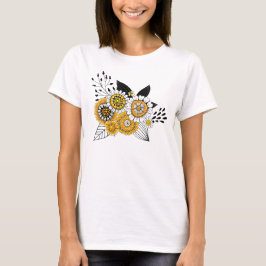Boeket van krabbelbloemen t-shirt