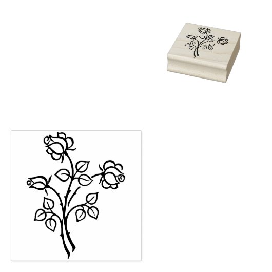 boeket van kunststempel van de roos rubberstempel (Gestempeld)