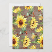 Boeket van landelijke zonnebloemen 25ste verjaarda kaart (Achterkant)