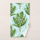 Boeket van lelie van de vallei bloemen op blauw bad handdoek (Handdoek)