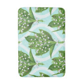 Boeket van lelie van de vallei bloemen op blauw badmat (Voorkant Verticaal)