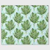 Boeket van lelie van de vallei bloemen op blauw cadeaupapier (Vlak)