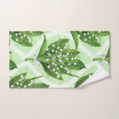 Boeket van lelie van de vallei bloemen op groen bad handdoek (Handdoek)