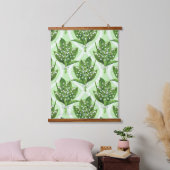 Boeket van lelie van de vallei bloemen op groen hangend wandkleed (Slaapkamer)