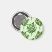 Boeket van lelie van de vallei bloemen op groen magneet (Voorkant / Achterkant)