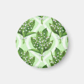 Boeket van lelie van de vallei bloemen op groen magneet (Voorkant)