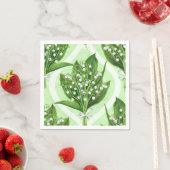 Boeket van lelie van de vallei bloemen op groen servet (Insitu)