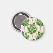 Boeket van lelie van de vallei bloemen op roze magneet (Voorkant / Achterkant)