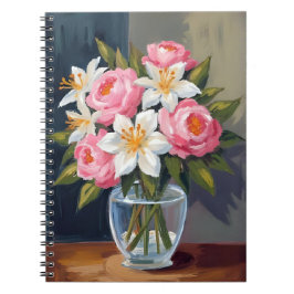 Boeket van lelies en rozen | Bloemenschildering in Notitieboek