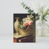 Boeket van Lelies en Rozen in een Mand, 1814 Briefkaart (Staand voorkant)