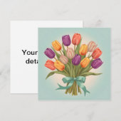 Boeket van lentetulpen kaart (Voorkant / Achterkant)