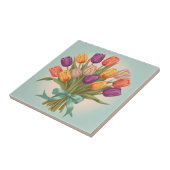 Boeket van lentetulpen tegeltje (Zijkant)