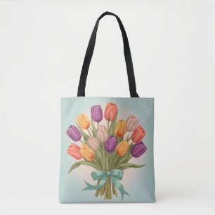 Boeket van lentetulpen tote bag
