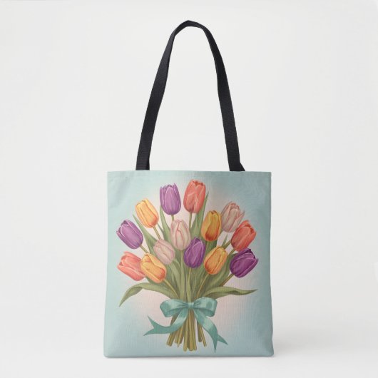 Boeket van lentetulpen tote bag (Voorkant)