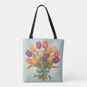 Boeket van lentetulpen tote bag (Achterkant)