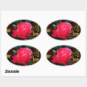 Boeket van liefde: een oprechte uitdrukking ovale sticker (Vel)