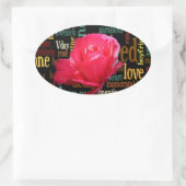 Boeket van liefde: een oprechte uitdrukking ovale sticker (Tas)