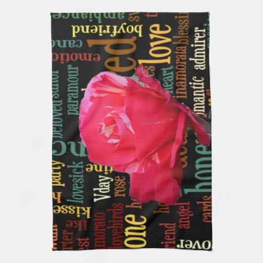 Boeket van liefde: een oprechte uitdrukking theedoek (Verticaal)