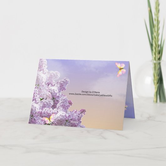 Boeket van Lilacs Verjaardag Kaart (Achterkant)