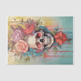 Boeket van Love Lies Bleeding, Goth Schedel & Roze Tissuepapier
