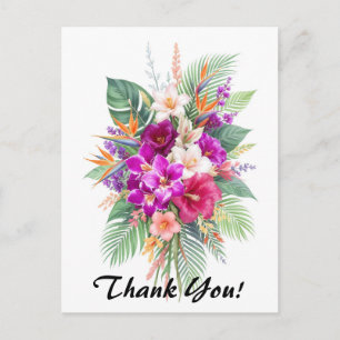 Boeket van Mooie Tropische Bloemen Dank Je Briefkaart