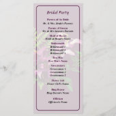 Boeket van Paarse Orchideeën en Fern Wedding Progr Programmakaart (Achterkant)
